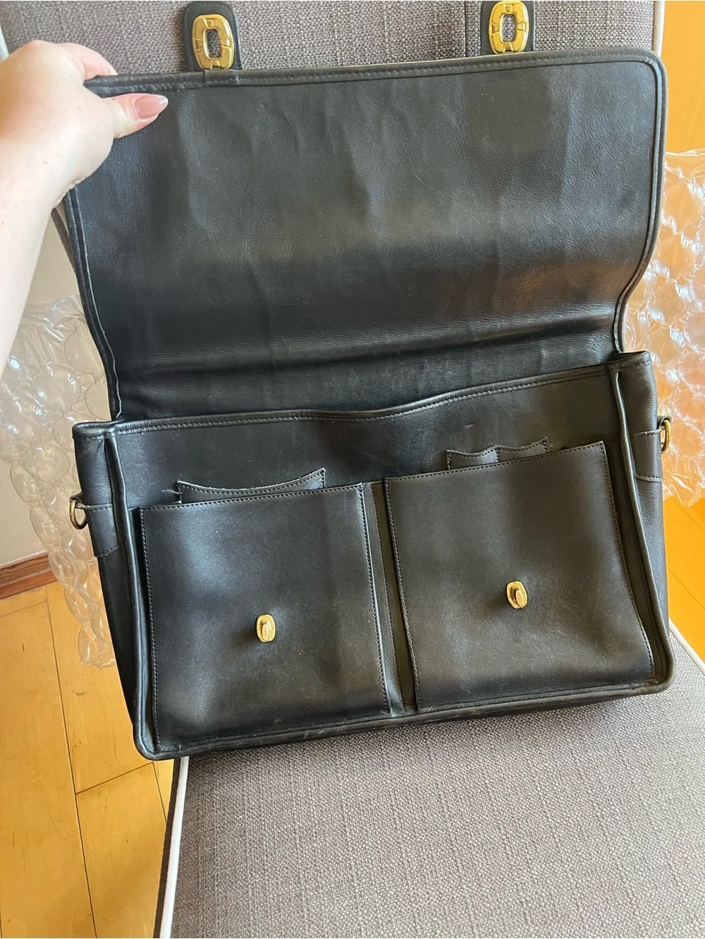 Vintage Coach Prescott Turnlock Briefcase 5275 Black